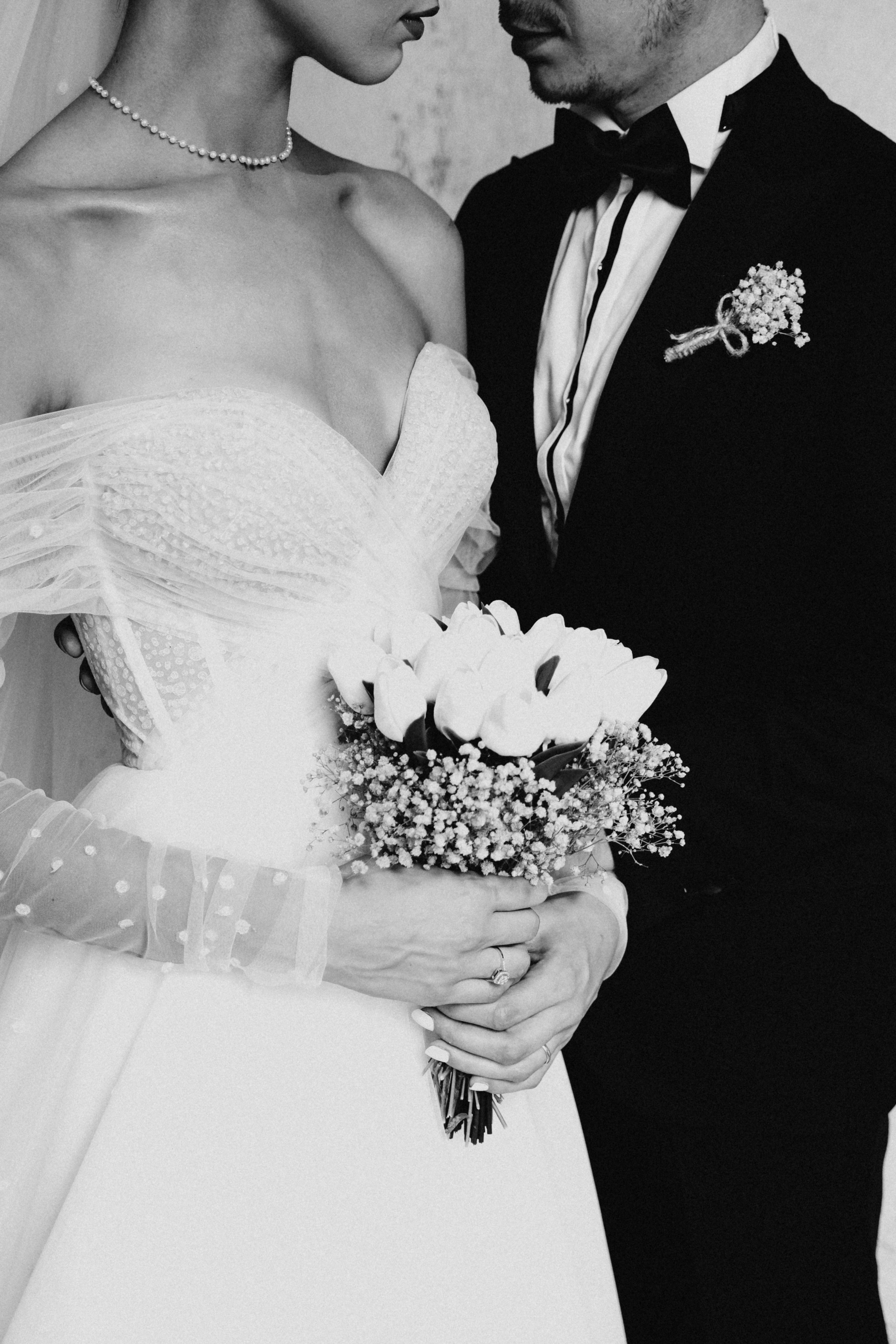 Newlywed couple celebrating together